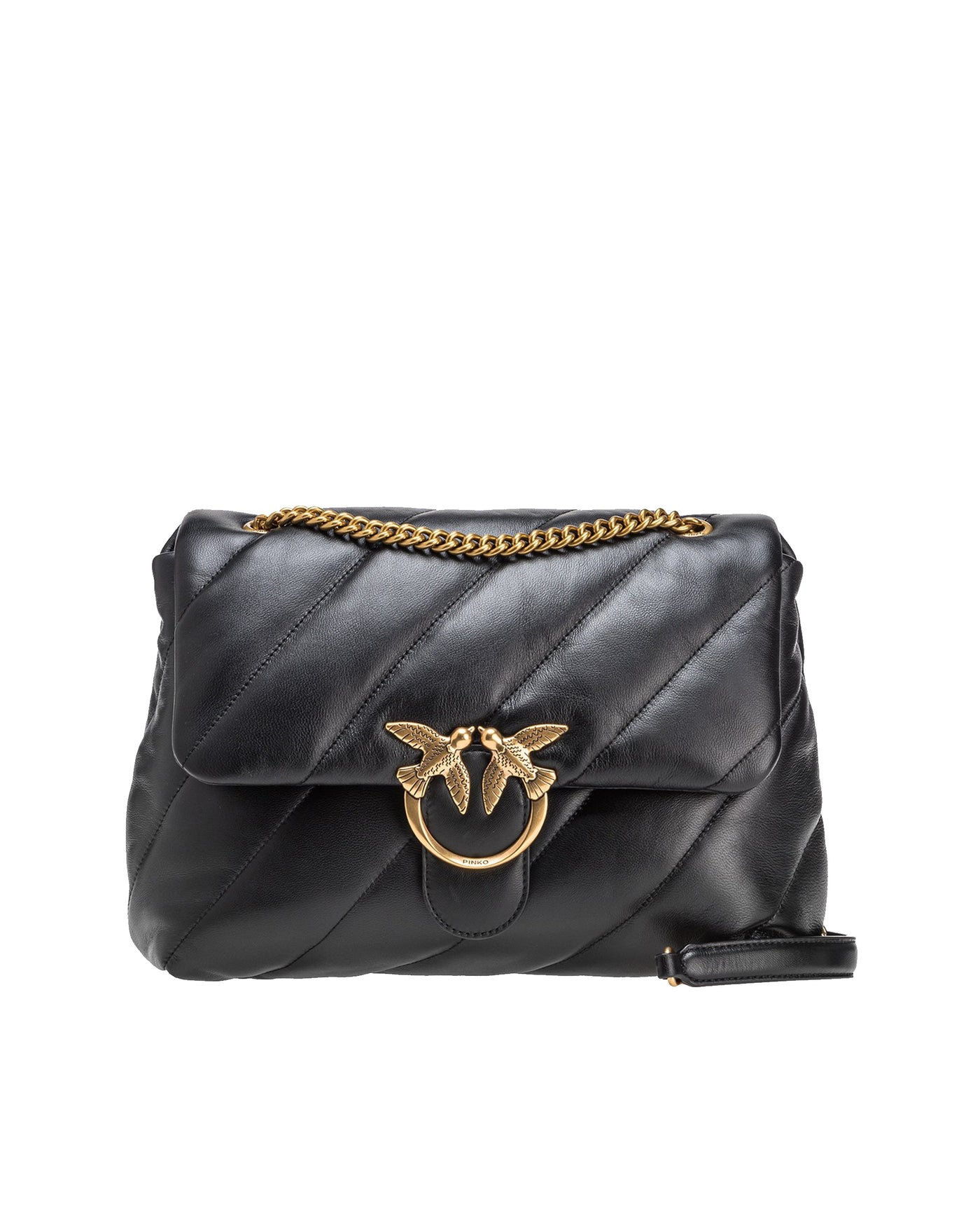 Pinko Quilted Nappa Leather Shoulder Bag — Black