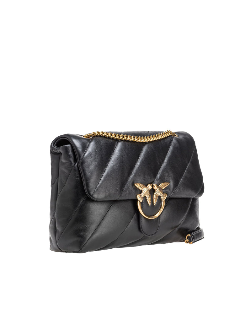 Pinko Quilted Nappa Leather Shoulder Bag — Black