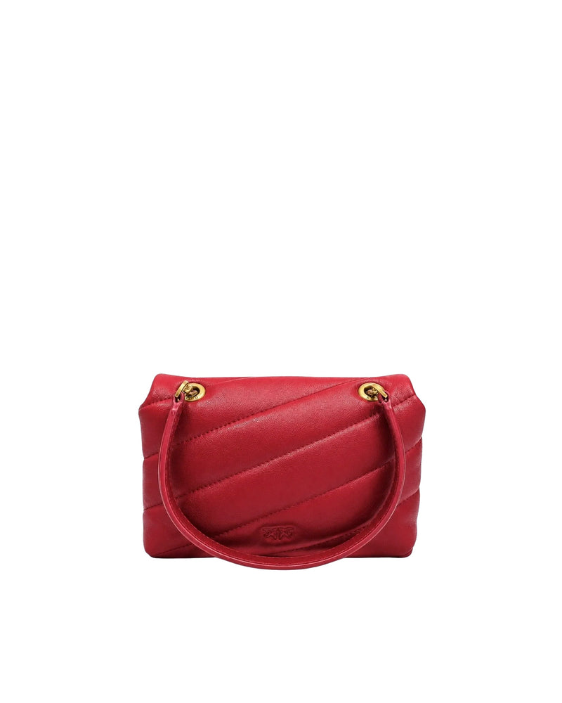 Pinko Love Puff Shoulder Bag — Red Leather