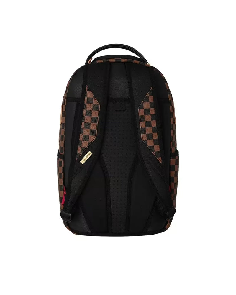Sprayground Embossed Check Backpack — Brown Polyvinyl Chloride