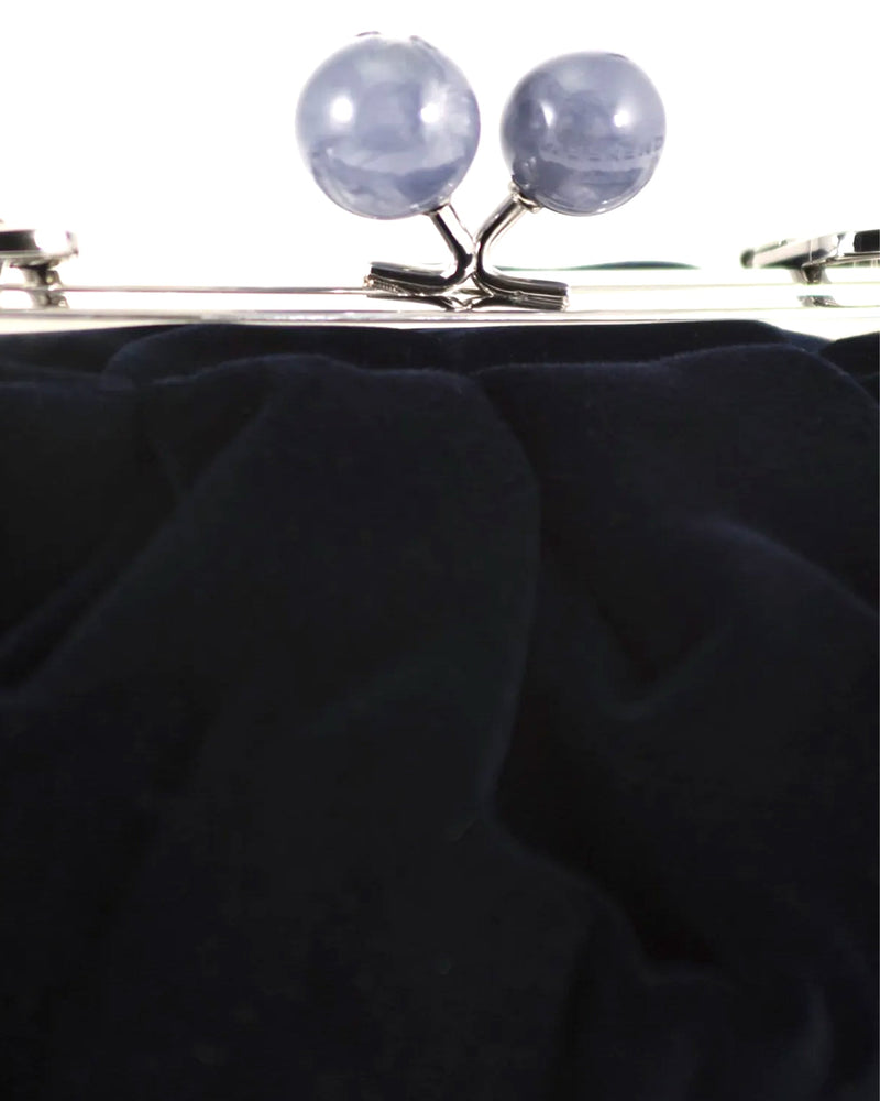 Weekend Max Mara Cotton Velvet Clutch — Navy