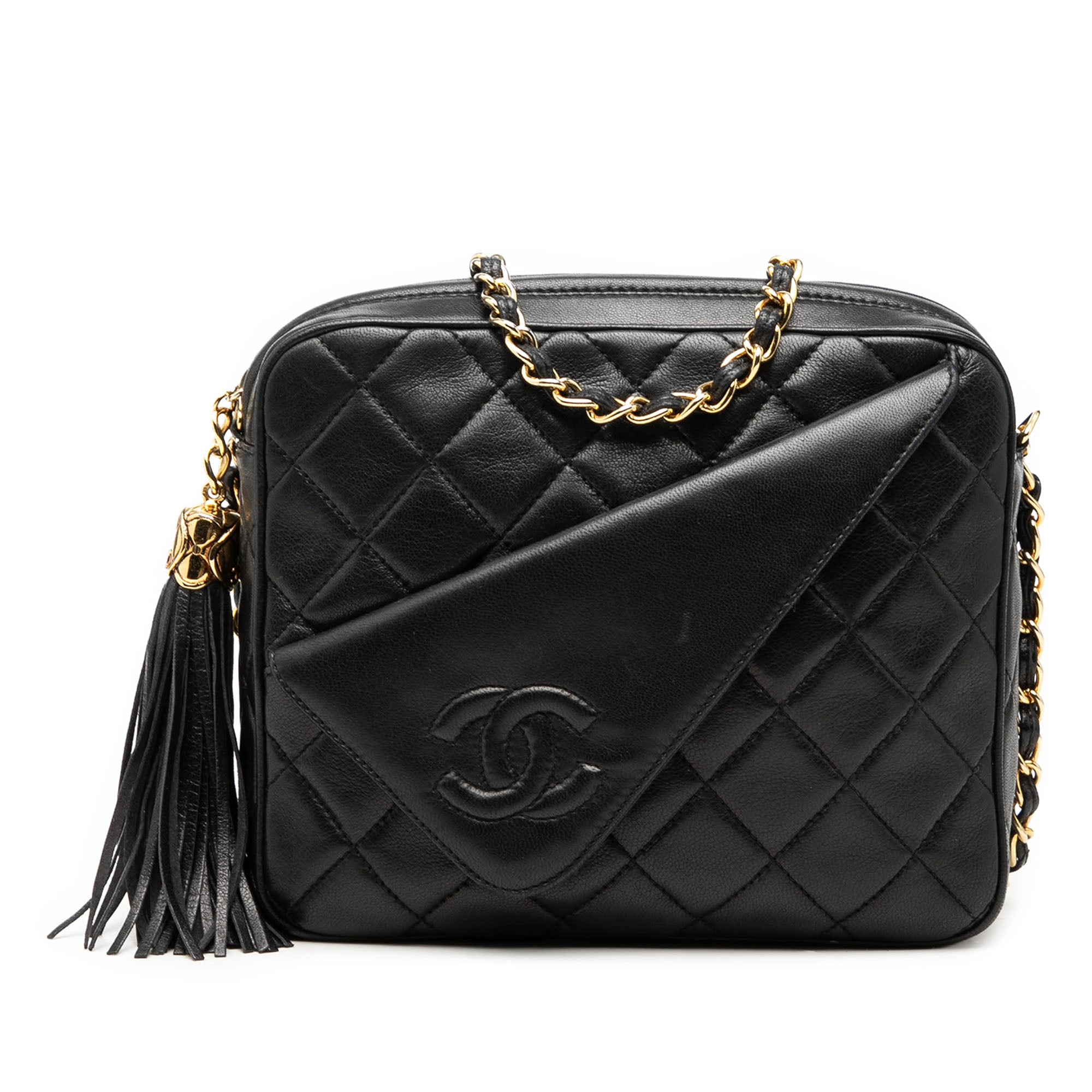 Mini CC Quilted Lambskin Tassel Camera Bag - Image 1