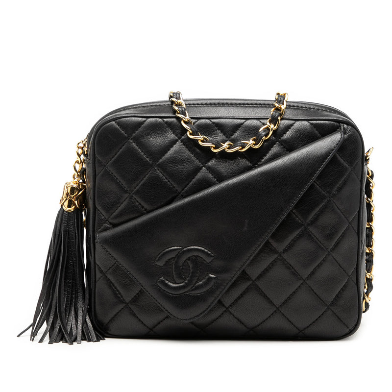 Mini CC Quilted Lambskin Tassel Camera Bag