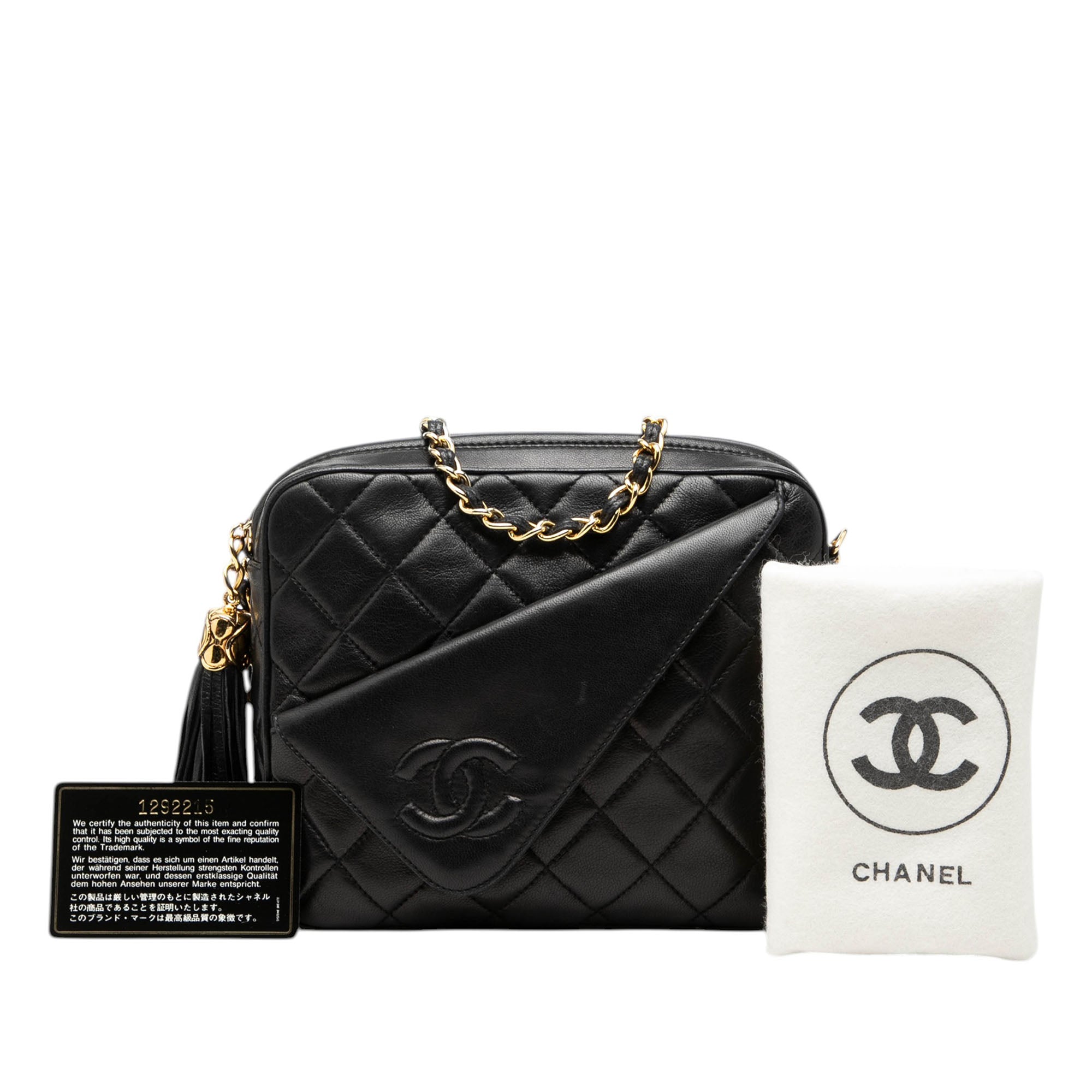 Mini CC Quilted Lambskin Tassel Camera Bag - Image 8