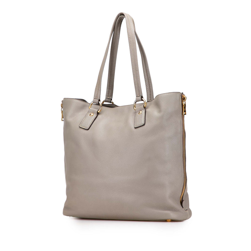 Vitello Daino Side Zip Shopper Tote - Image 2