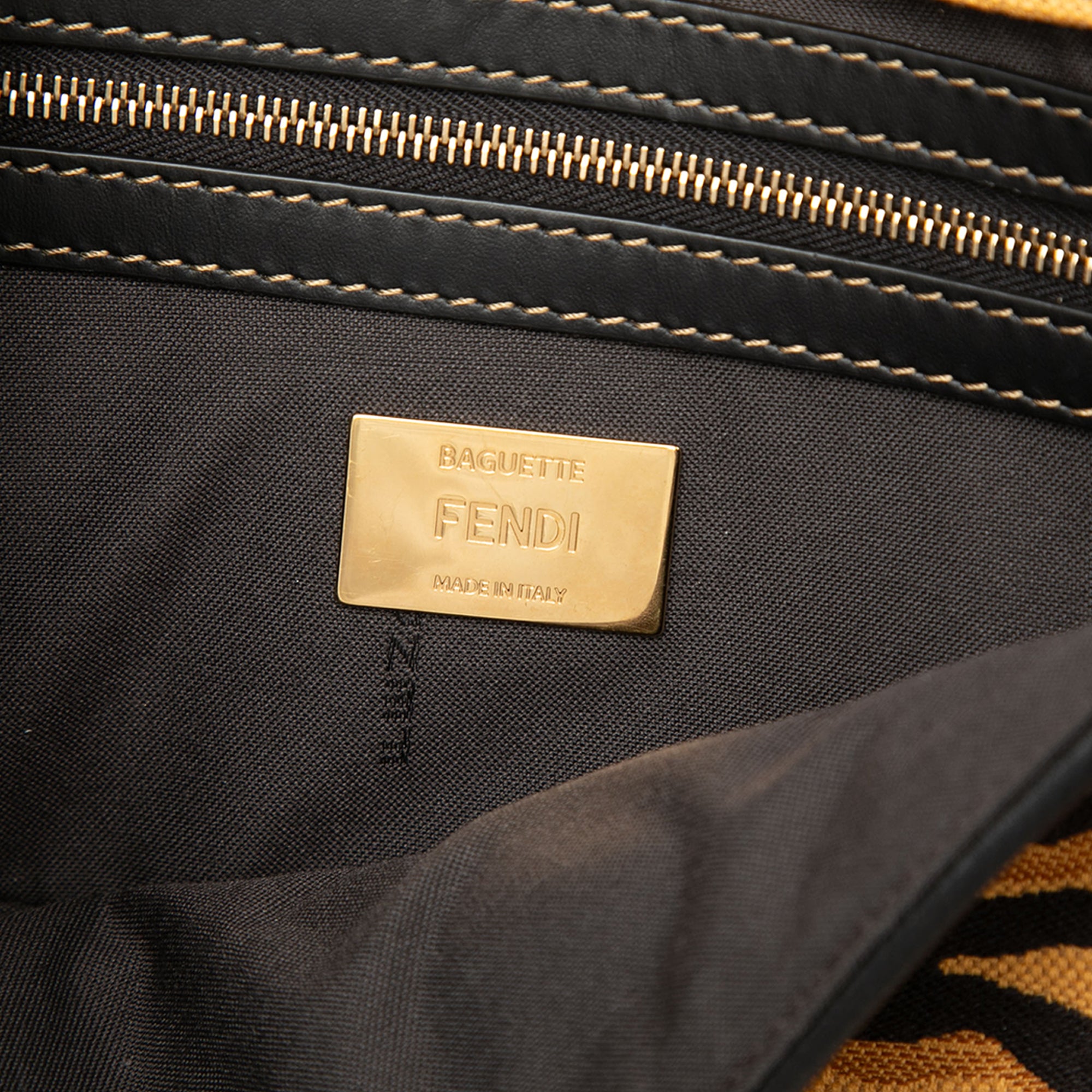 Embroidered Canvas Tiger Print Baguette Satchel - Image 5