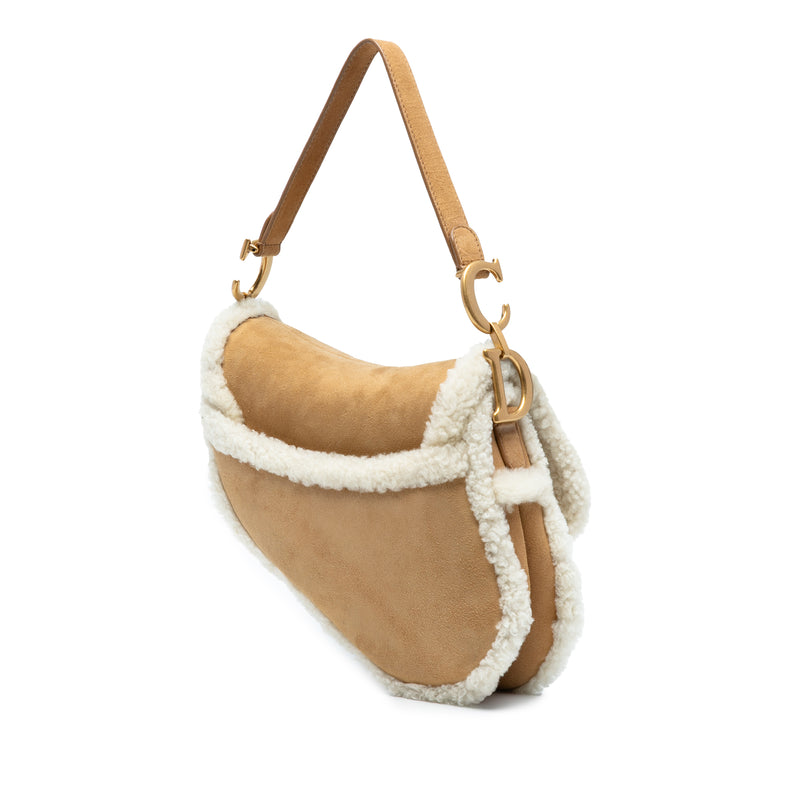 Shearling Suede Saddle Bag - Image 2