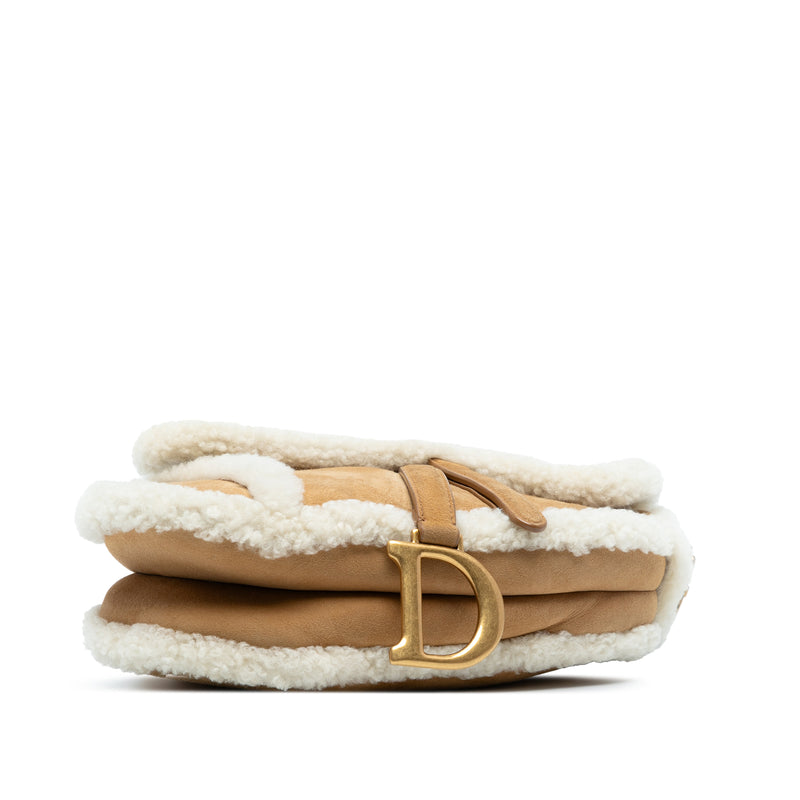 Shearling Suede Saddle Bag - Image 3