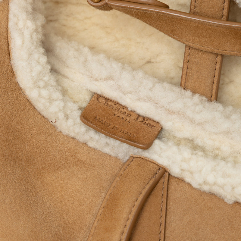 Shearling Suede Saddle Bag - Image 5