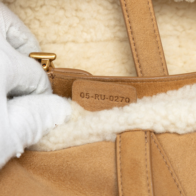 Shearling Suede Saddle Bag - Image 6