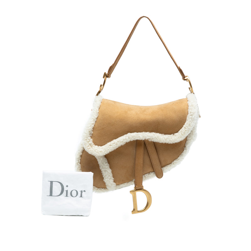 Shearling Suede Saddle Bag - Image 8