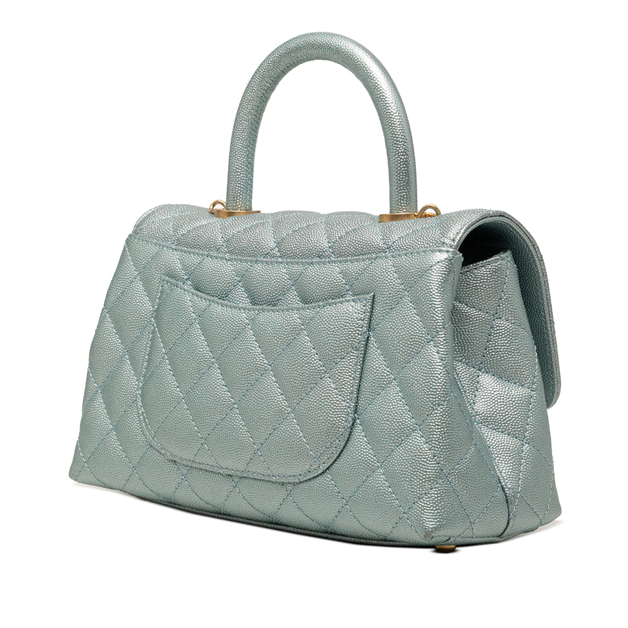 Mini Metallic Caviar Coco Top Handle Bag - Image 2