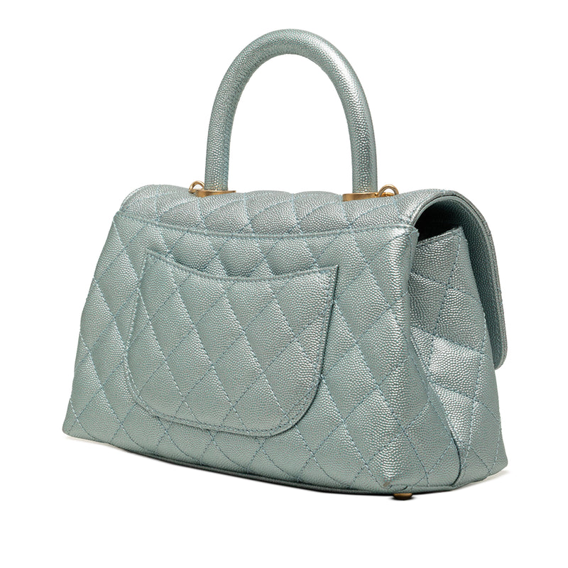 Mini Metallic Caviar Coco Top Handle Bag - Image 2