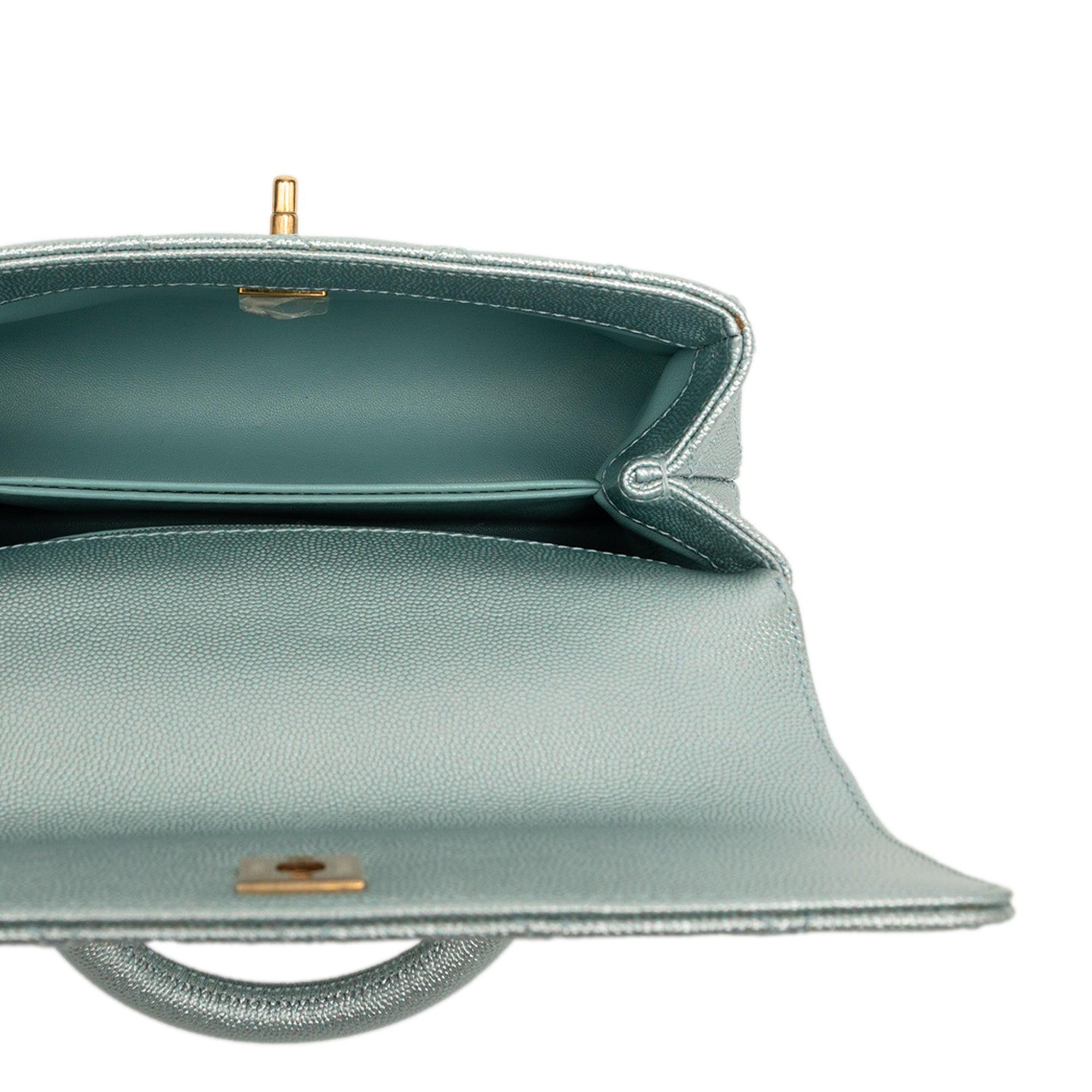 Mini Metallic Caviar Coco Top Handle Bag - Image 4