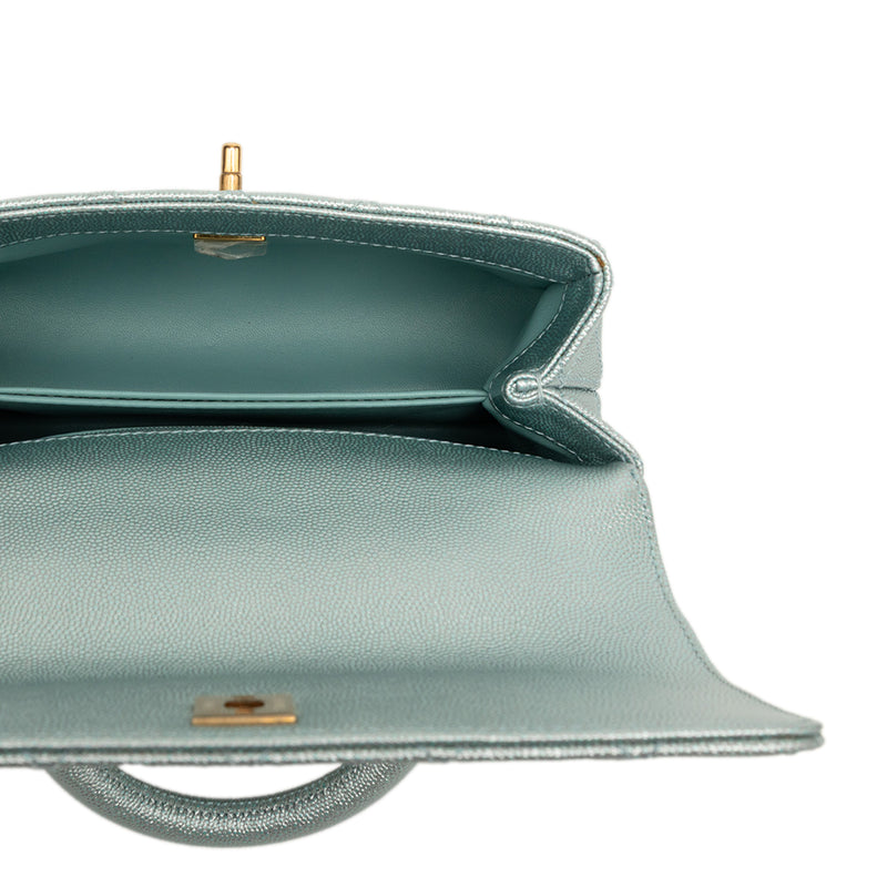 Mini Metallic Caviar Coco Top Handle Bag - Image 4