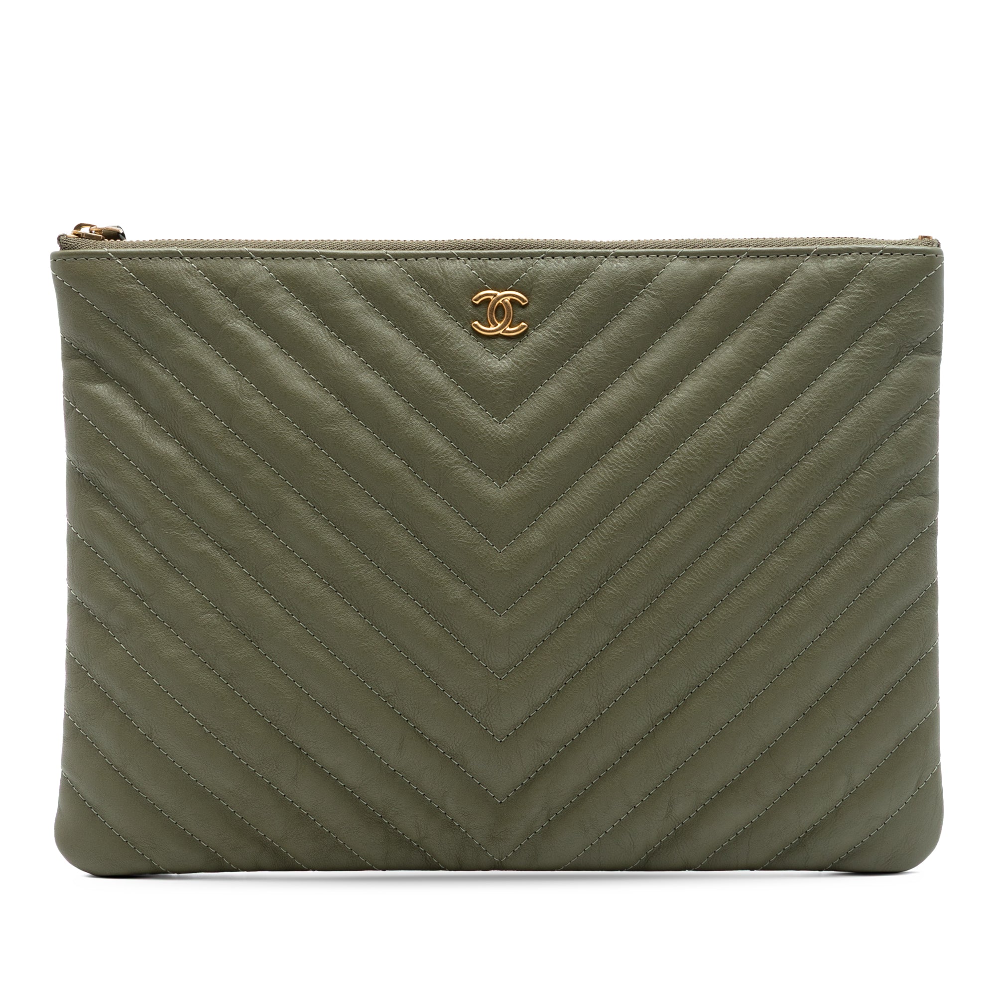 Medium Chevron Calfskin O Case Clutch - Image 1