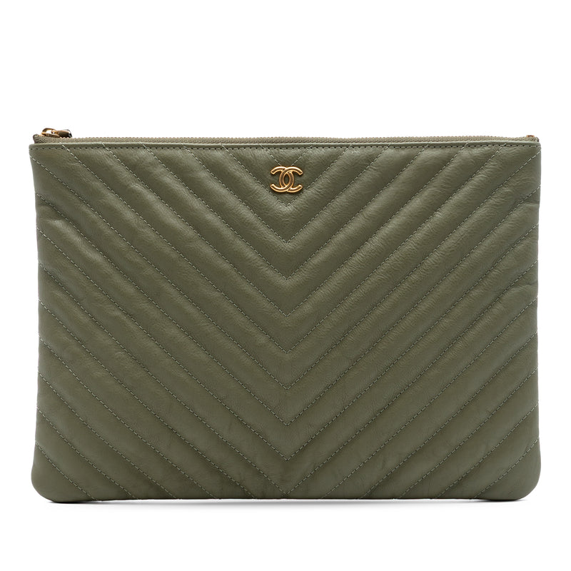 Medium Chevron Calfskin O Case Clutch