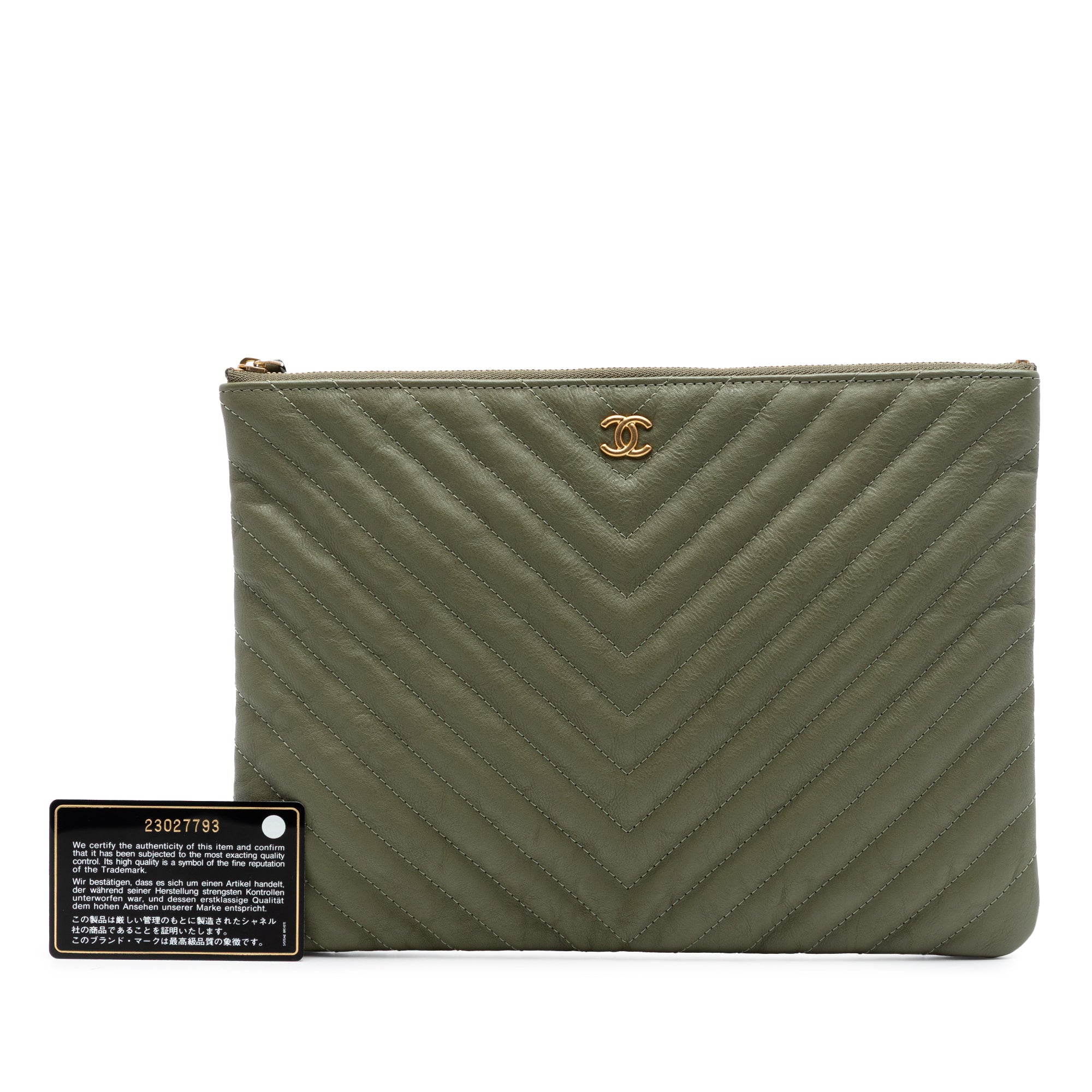 Medium Chevron Calfskin O Case Clutch - Image 8