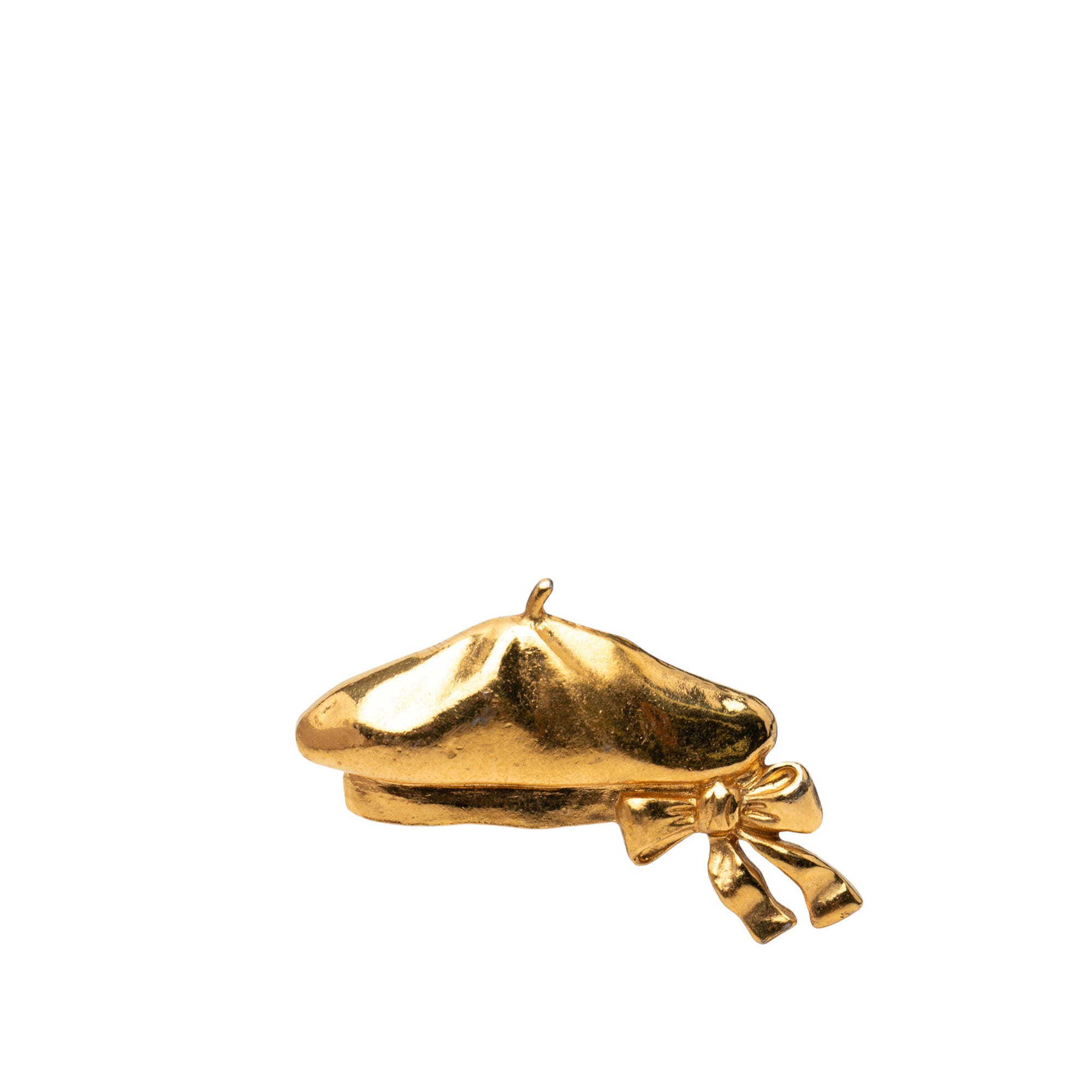 Gold Plated Beret Hat Brooch - Image 1