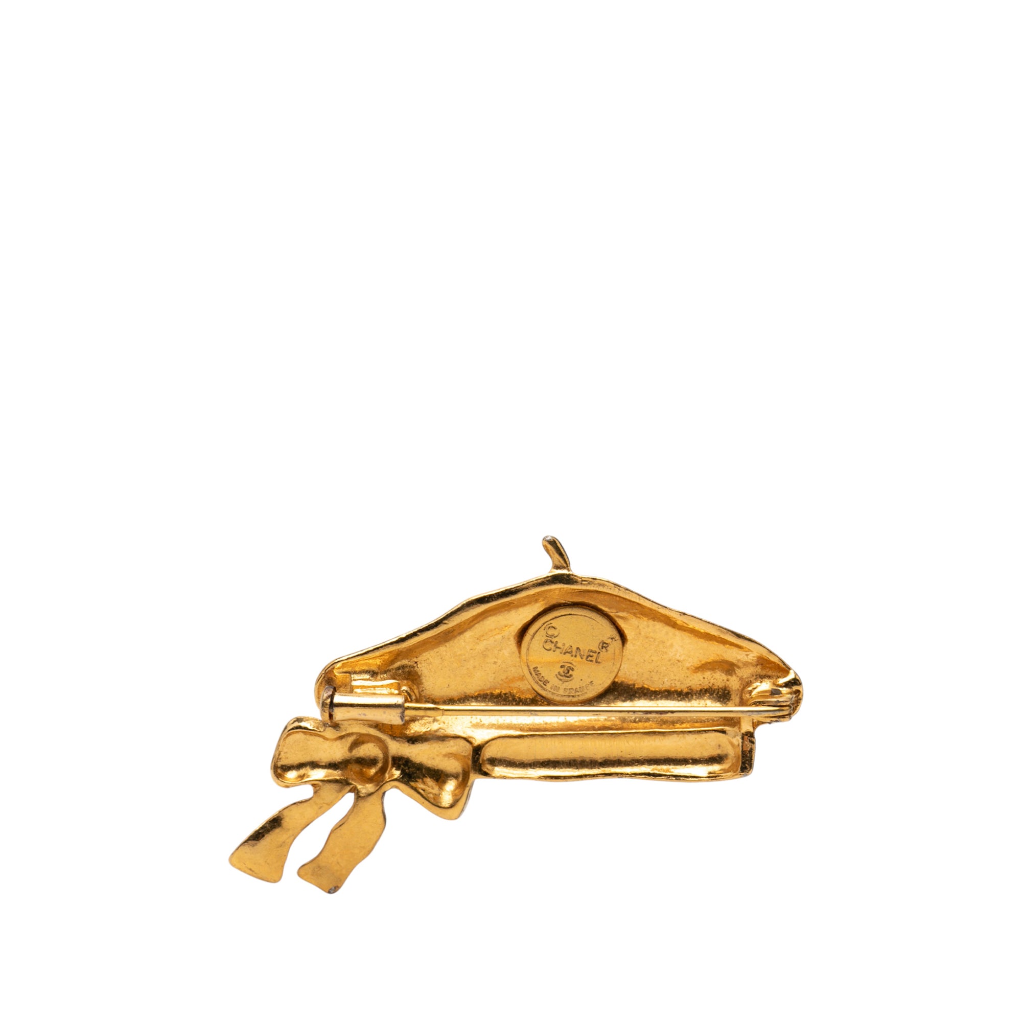 Gold Plated Beret Hat Brooch - Image 2