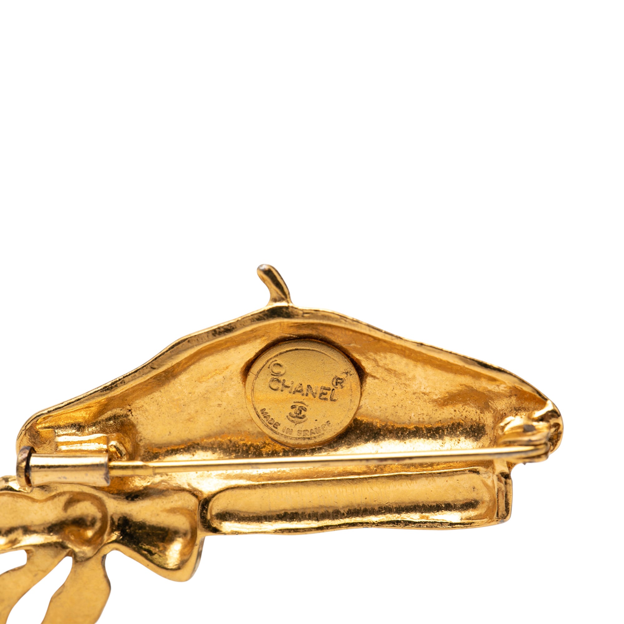 Gold Plated Beret Hat Brooch - Image 3