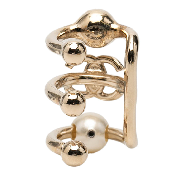 CC Gold Plated Strass and Faux Pearl Ear Cuff Earring - Image 2
