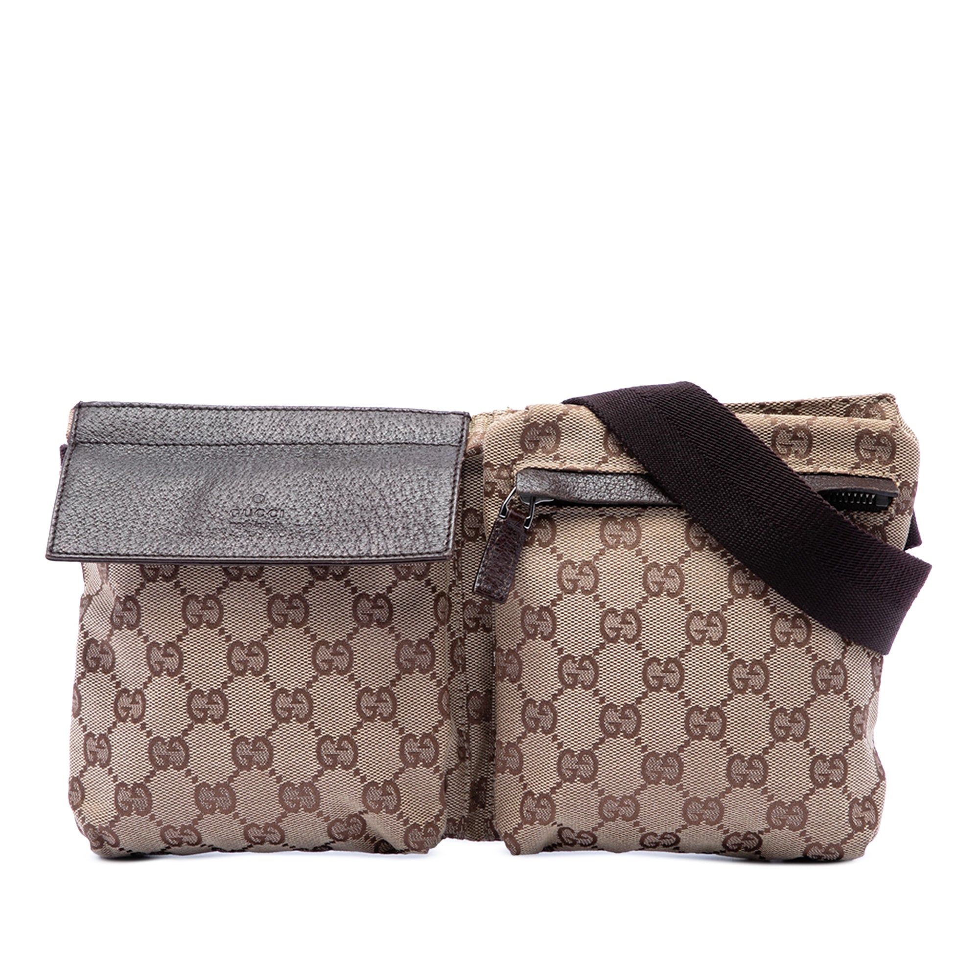 GG Canvas Double Pocket Belt Bag - Image 1