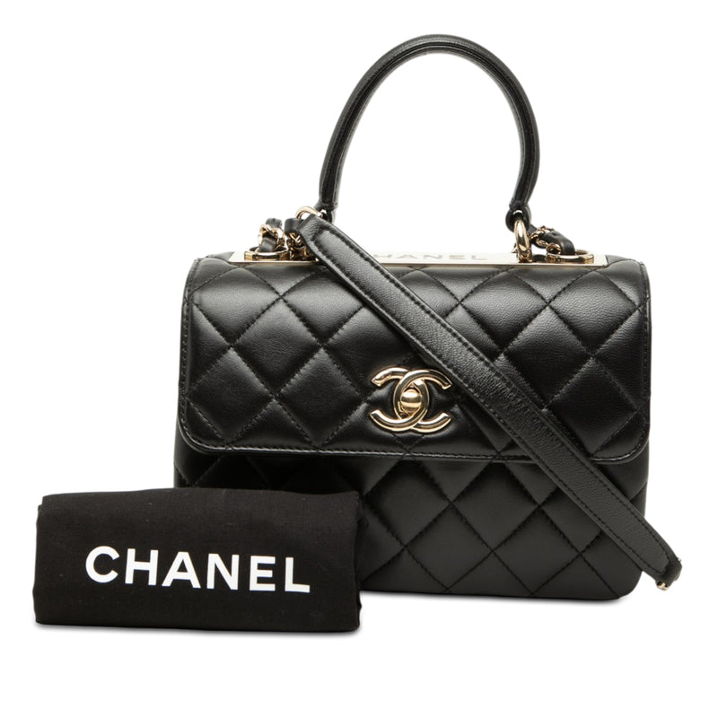 Mini Quilted Lambskin Trendy CC Top Handle Flap - Image 10