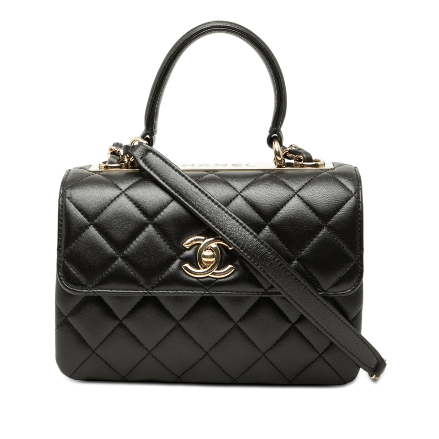 Mini Quilted Lambskin Trendy CC Top Handle Flap - Image 1