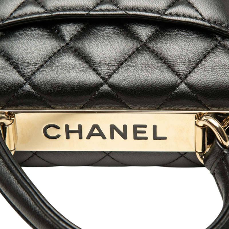 Mini Quilted Lambskin Trendy CC Top Handle Flap - Image 7