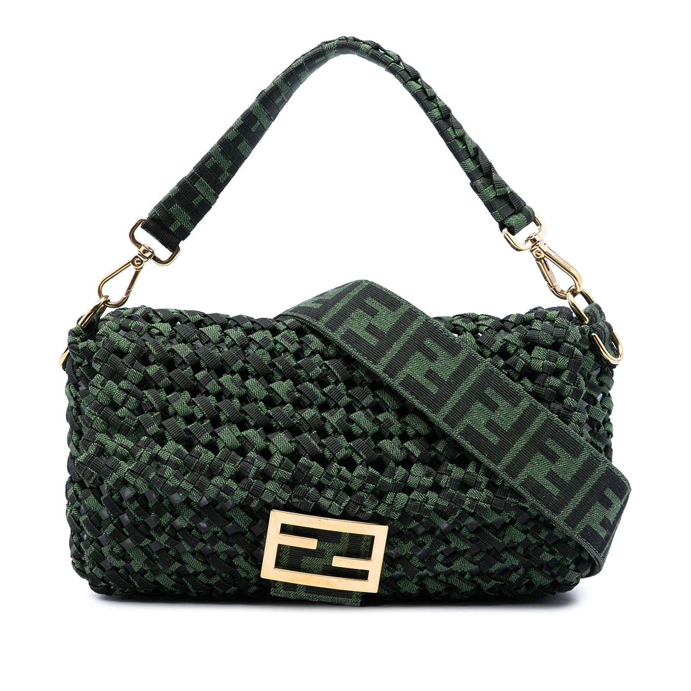 Zucca Interlaced Jacquard Baguette Satchel - Image 1