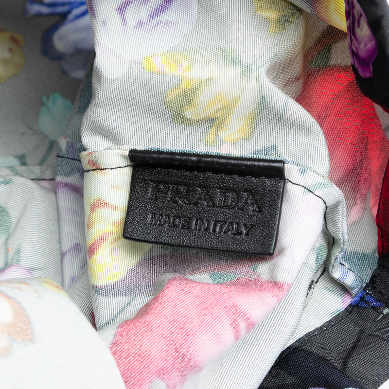 Mesh Leather and Floral Printed Tessuto Tote - Image 5