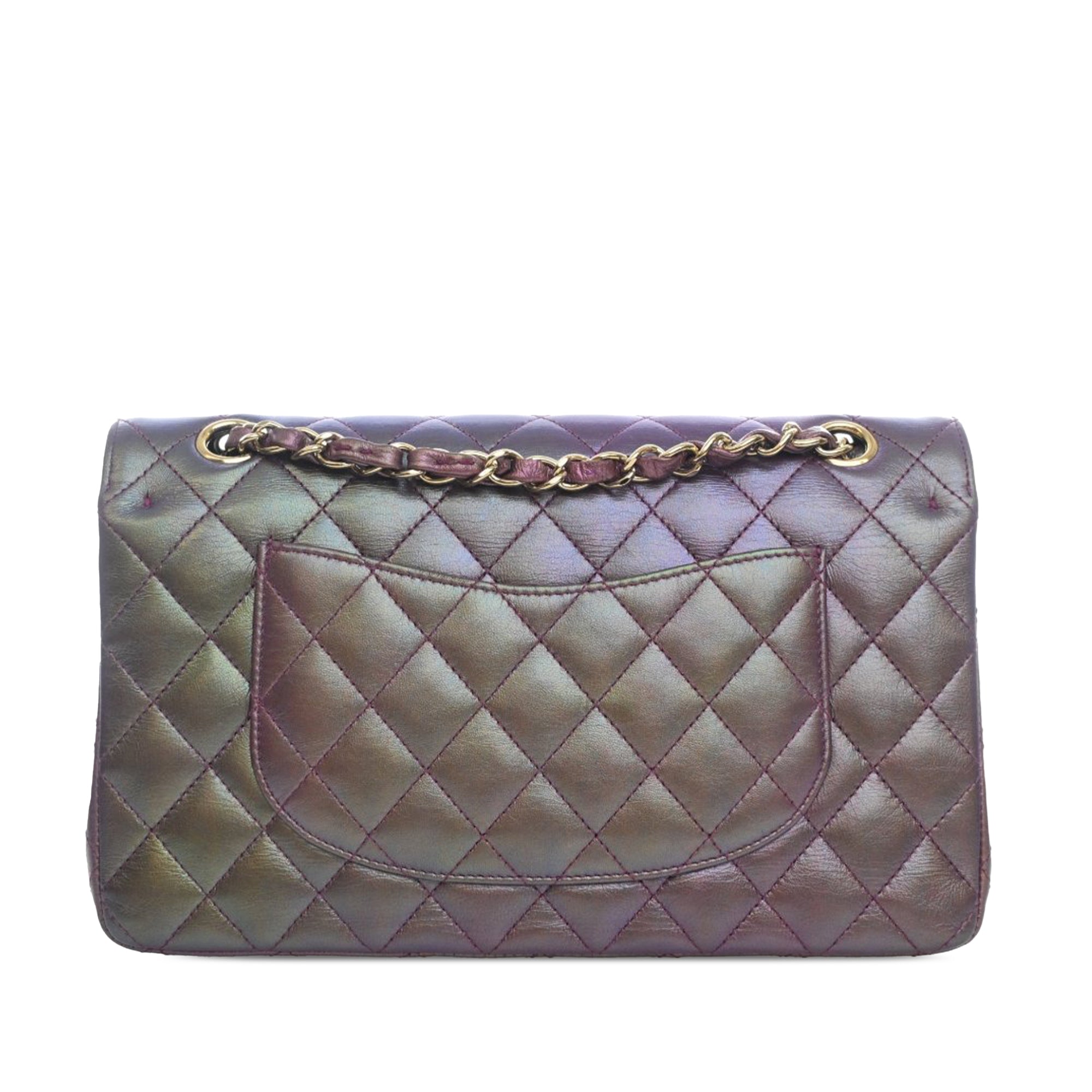 Medium Classic Iridescent Lambskin Double Flap - Image 2