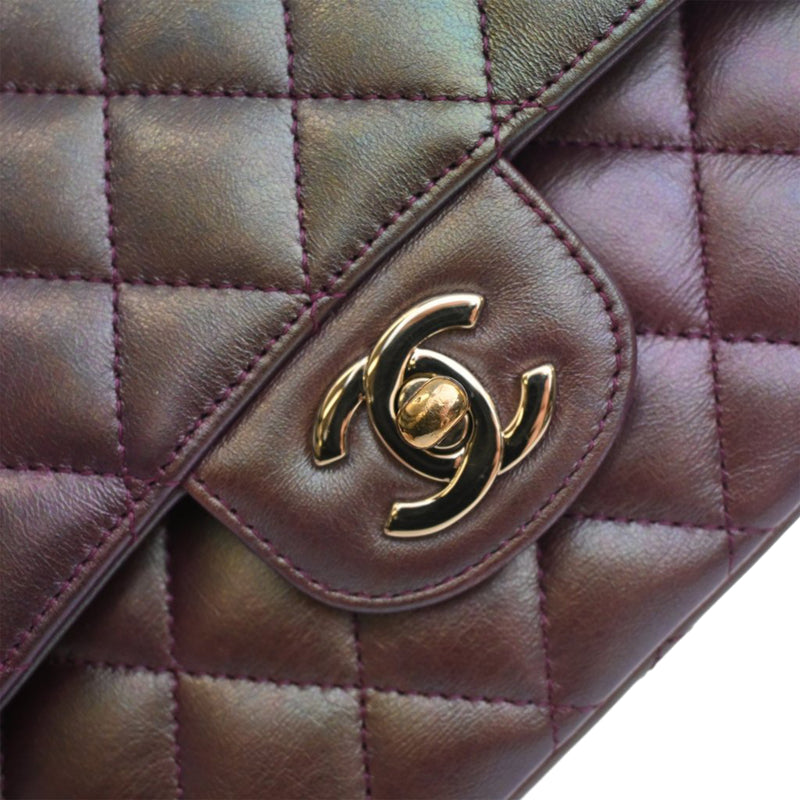 Medium Classic Iridescent Lambskin Double Flap - Image 5
