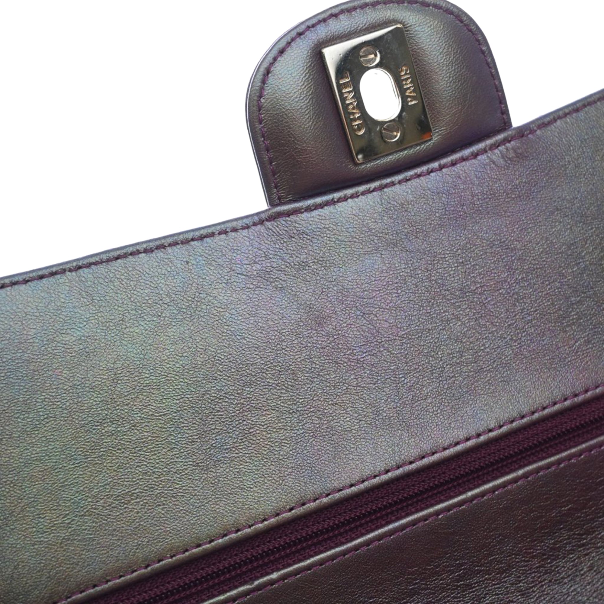 Medium Classic Iridescent Lambskin Double Flap - Image 6