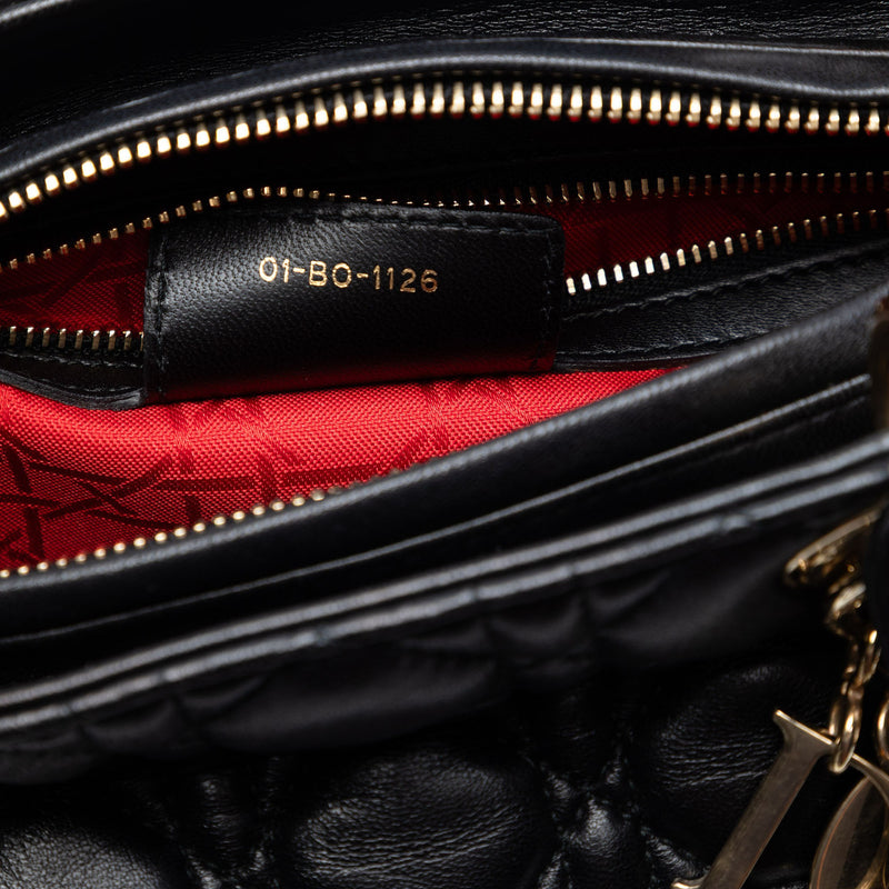 Medium Lambskin Cannage Lady Dior - Image 6