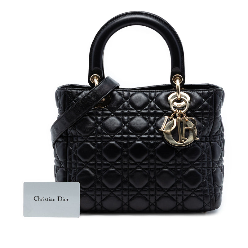 Medium Lambskin Cannage Lady Dior - Image 8