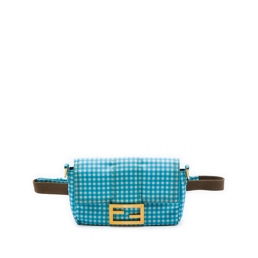 Joshua Vides Mini Nylon Gingham Convertible Baguette Satchel - Image 1