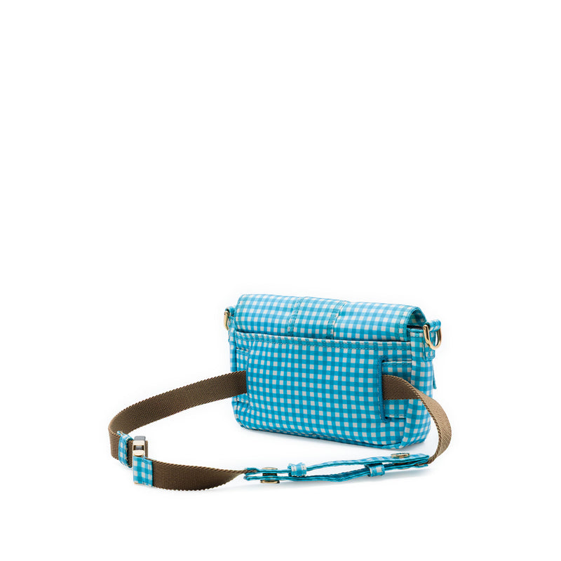 Joshua Vides Mini Nylon Gingham Convertible Baguette Satchel - Image 2