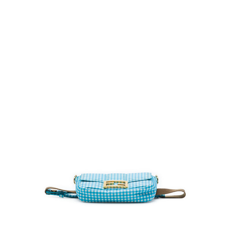Joshua Vides Mini Nylon Gingham Convertible Baguette Satchel - Image 3