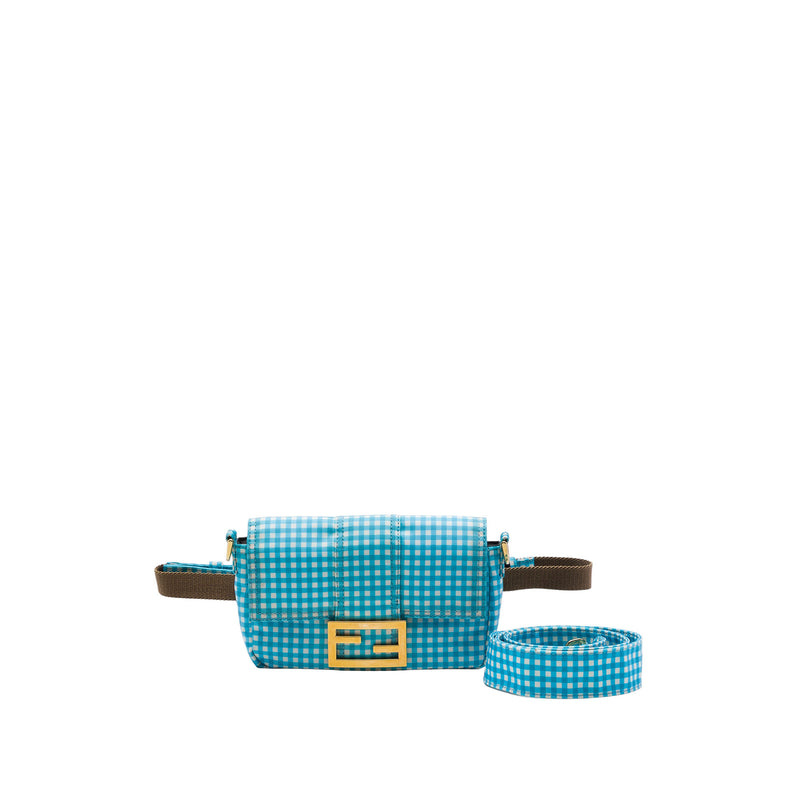 Joshua Vides Mini Nylon Gingham Convertible Baguette Satchel - Image 7