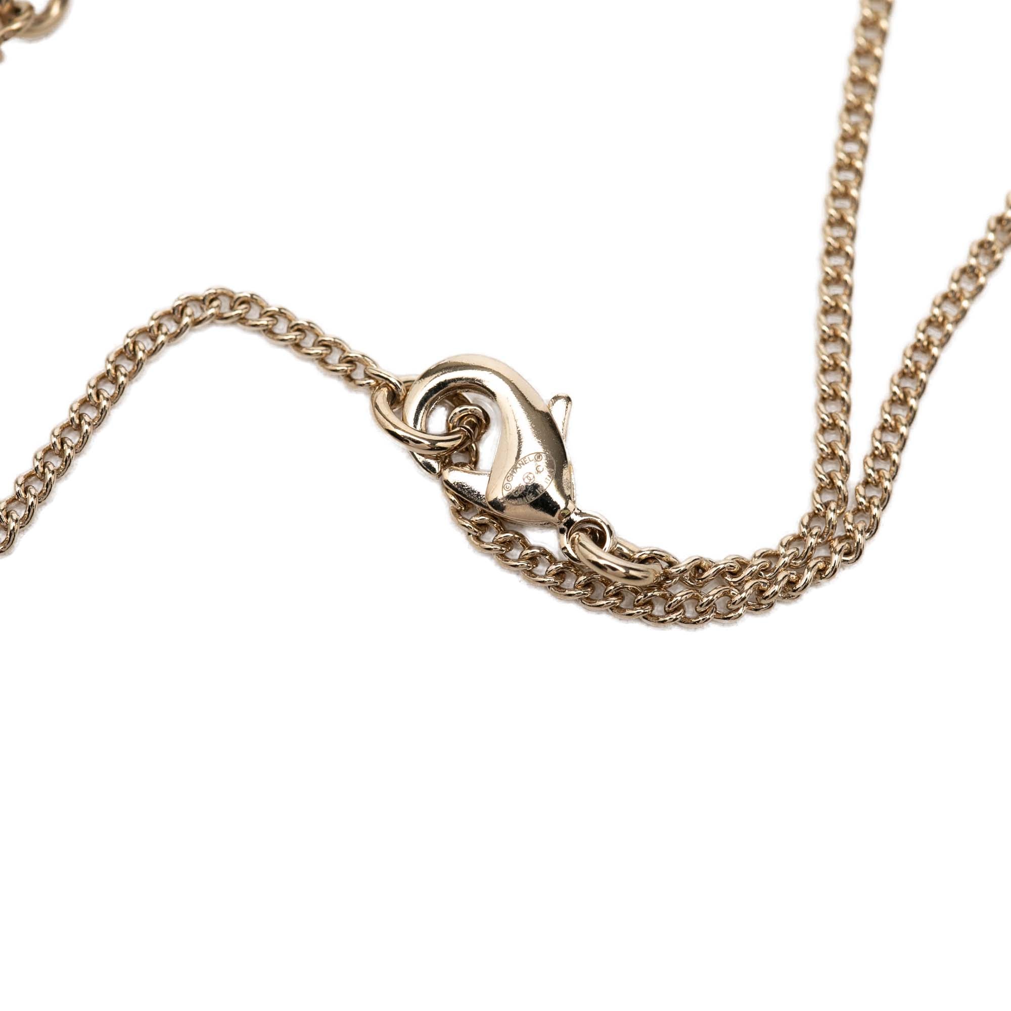 CC Gold Plated Faux Pearl Strass Deer Pendant Necklace - Image 3