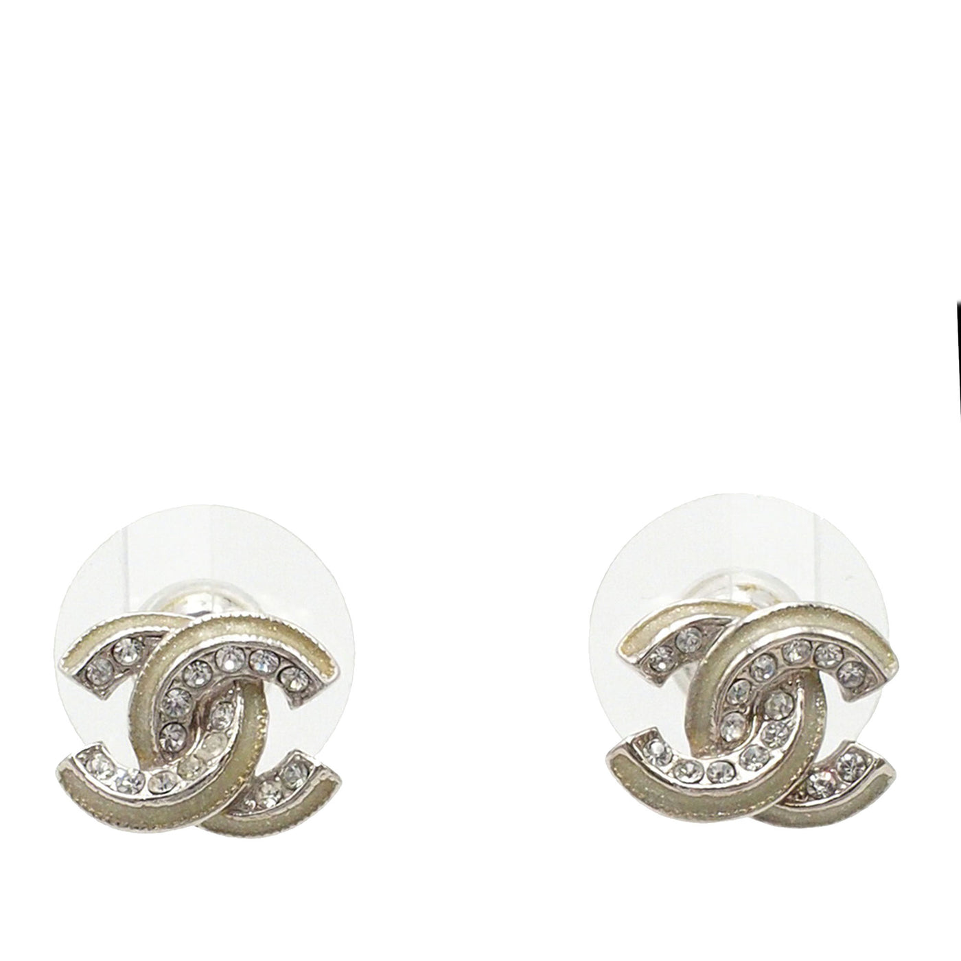 CC Plated Brass Strass Push Back Earrings - Image 1