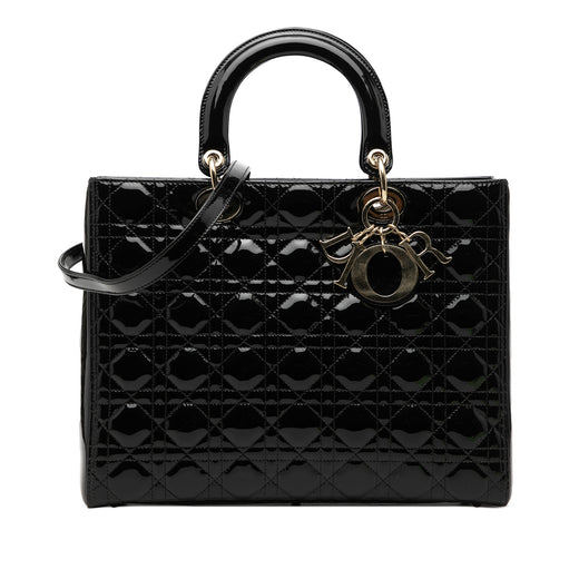 Large Patent Cannage Lady Dior - Image 1