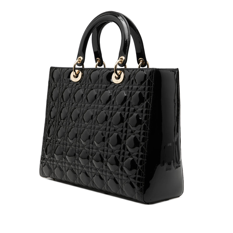 Large Patent Cannage Lady Dior - Image 2