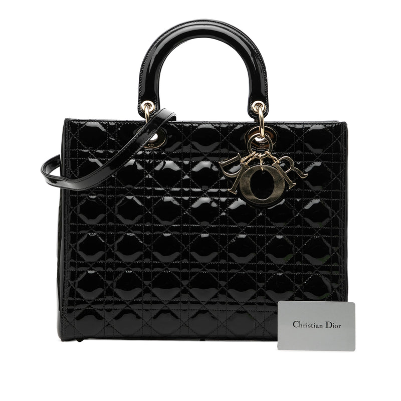 Large Patent Cannage Lady Dior - Image 7