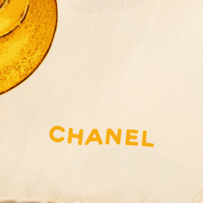 CC Medallion Chain Printed Silk Scarf - Image 2