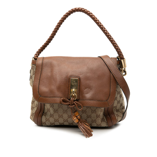 GG Canvas Bella Flap Satchel - Image 1