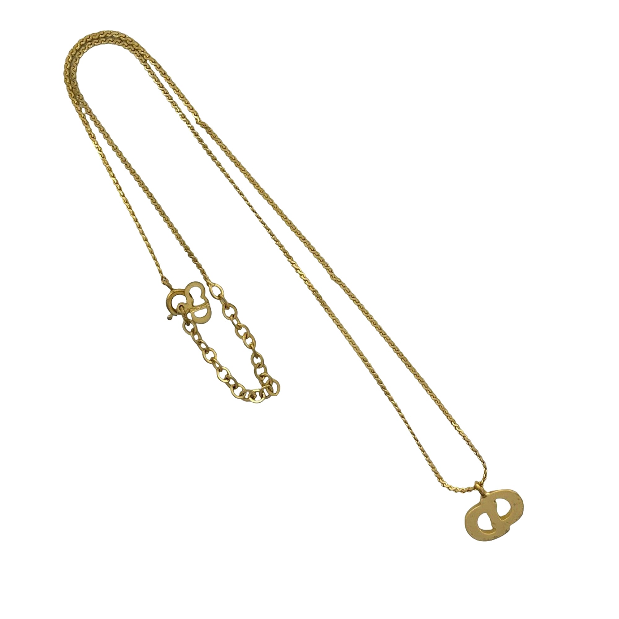 Gold Plated Strass CD Logo Pendant Necklace - Image 2