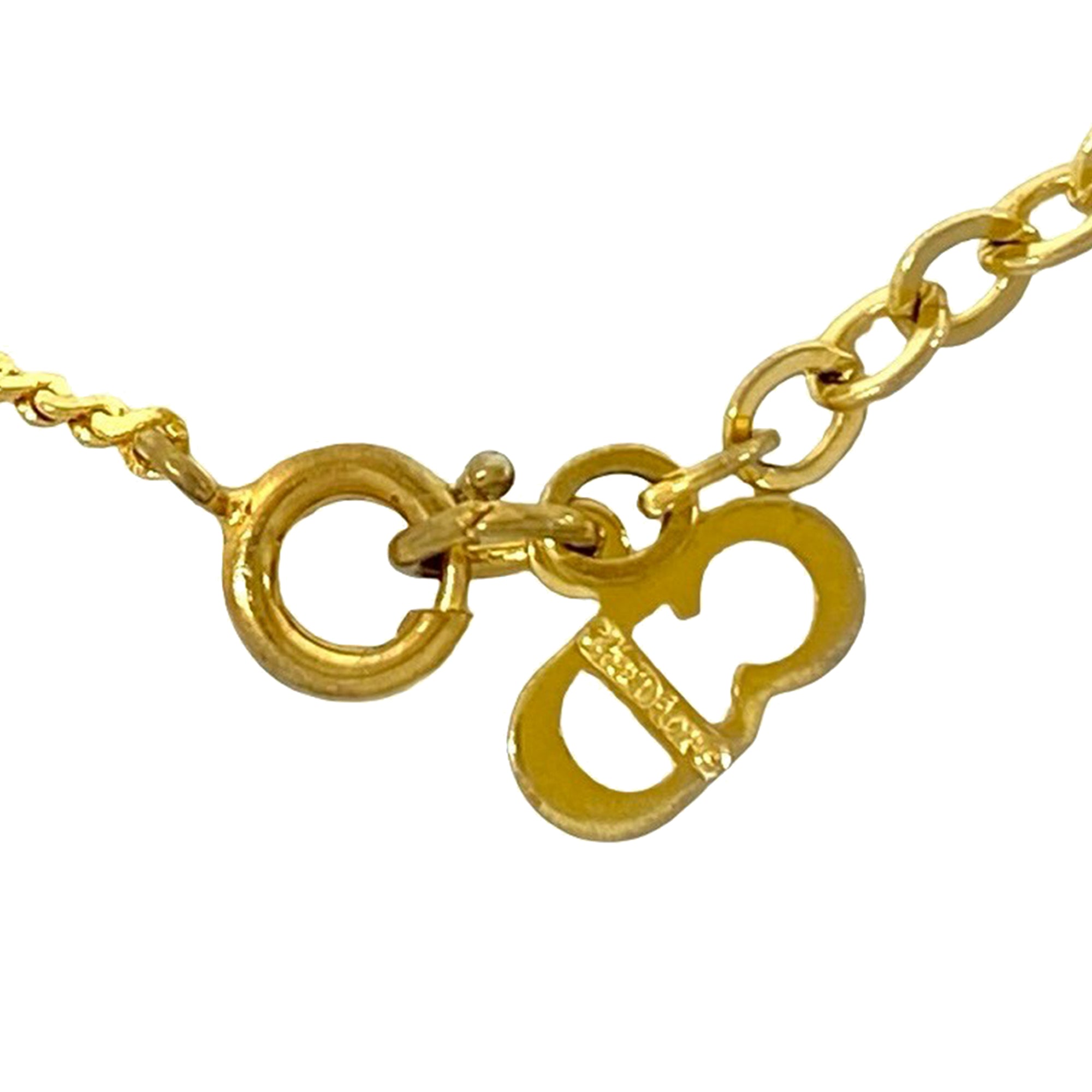Gold Plated Strass CD Logo Pendant Necklace - Image 4